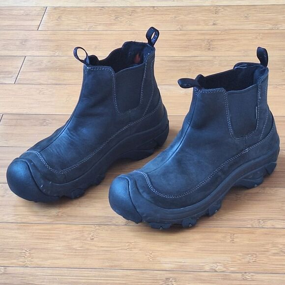 KEEN Anchorage III Waterproof Boot Black Full Grain Leather Size 8.5 Men's EUC - Picture 1 of 16